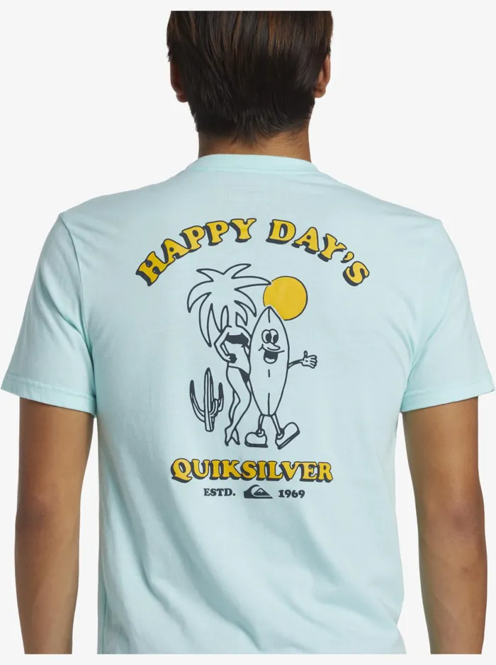 Tees Men Quiksilver Happy Days Mod TShirt Beach Glass Heather Tees Men Quiksilver Happy Days Mod TShirt Beach Glass Heather