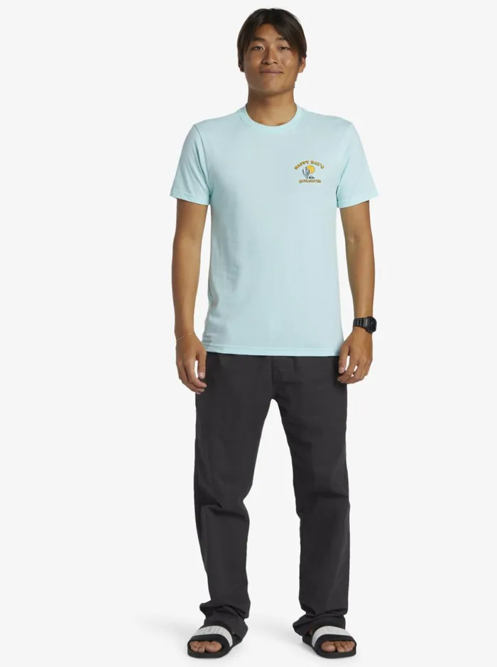 Tees Men Quiksilver Happy Days Mod TShirt Beach Glass Heather Tees Men Quiksilver Happy Days Mod TShirt Beach Glass Heather