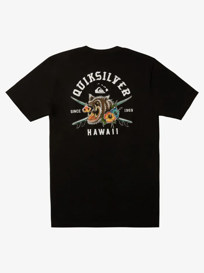 Tees Men Quiksilver Hawaii Boarfest TShirt Black Tees Men Quiksilver Hawaii Boarfest TShirt Black