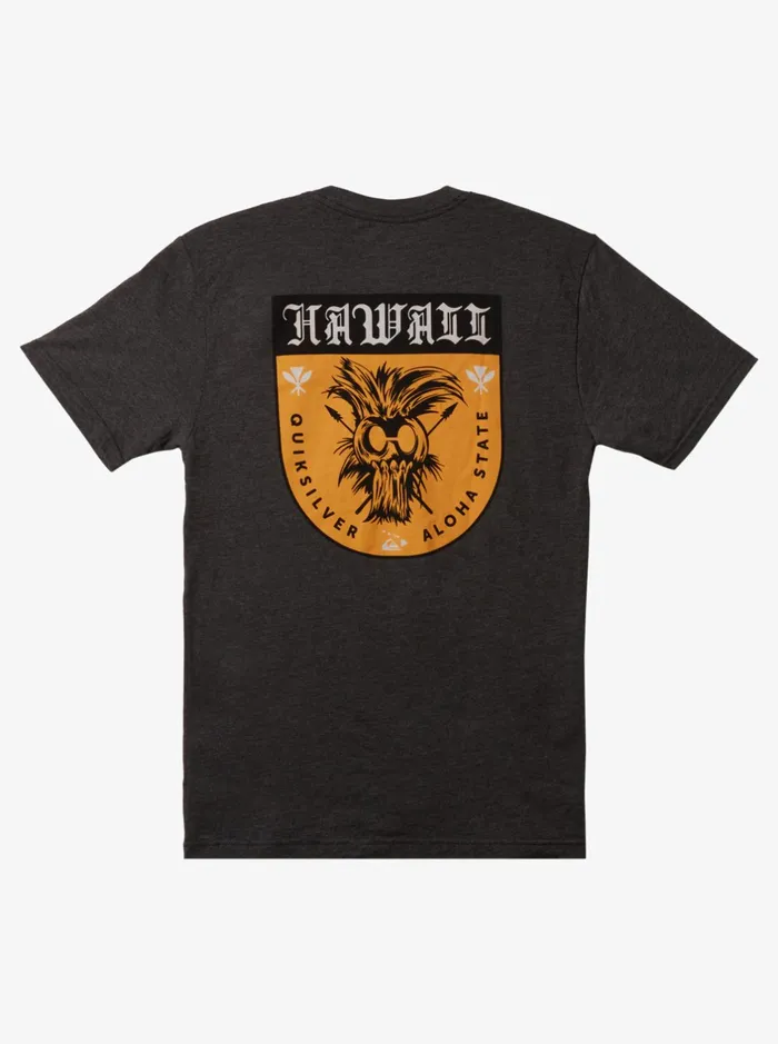 Tees Men Quiksilver Hawaii Ikaika Shield TShirt Charcoal Heather Tees Men Quiksilver Hawaii Ikaika Shield TShirt Charcoal Heather