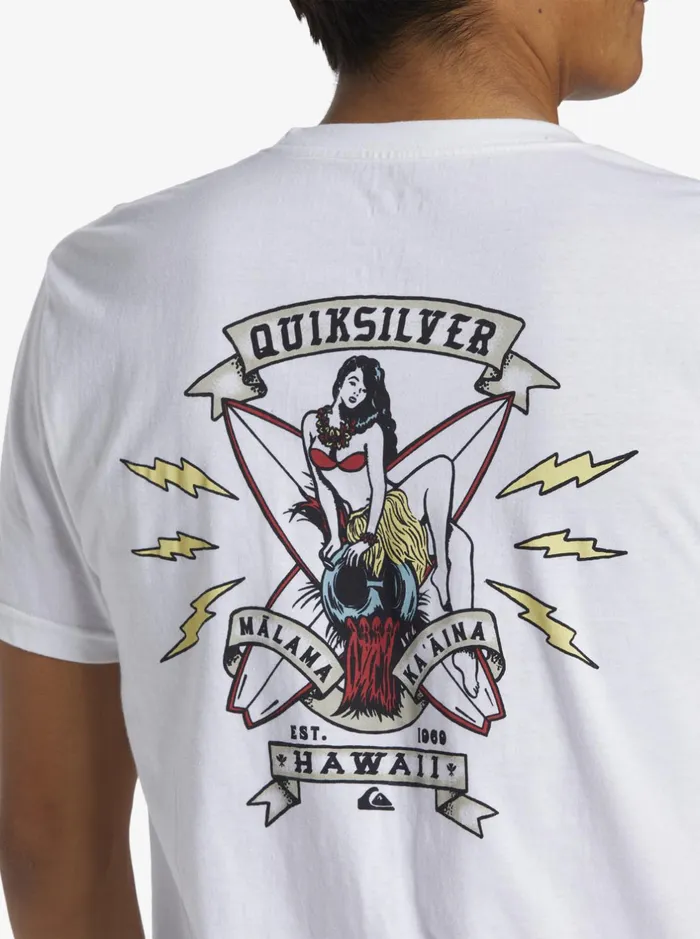 Tees Men Quiksilver Hi Flirting With Danger TShirt White Tees Men Quiksilver Hi Flirting With Danger TShirt White