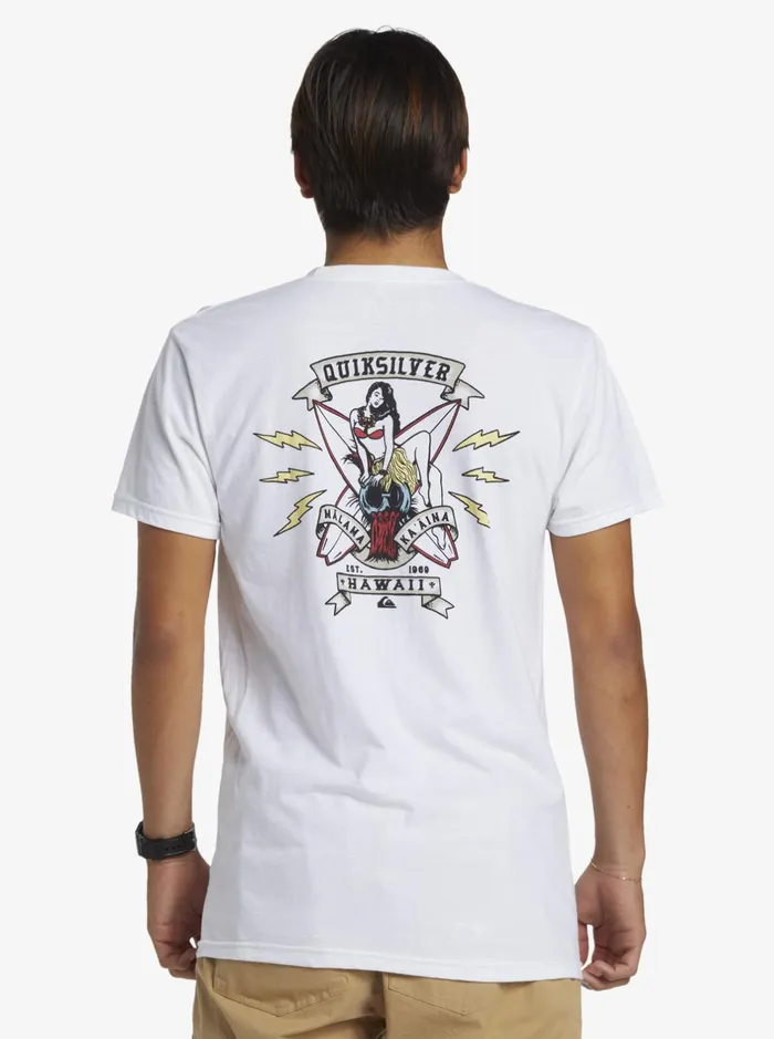 Tees Men Quiksilver Hi Flirting With Danger TShirt White Tees Men Quiksilver Hi Flirting With Danger TShirt White