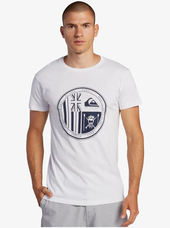 Tees Men Quiksilver Hi Ikaika TShirt White Tees Men Quiksilver Hi Ikaika TShirt White