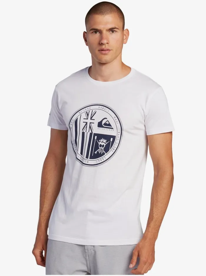 Tees Men Quiksilver Hi Ikaika TShirt White Tees Men Quiksilver Hi Ikaika TShirt White