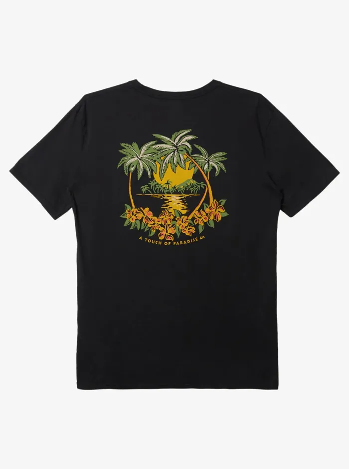 Tees Men Quiksilver Island Cap TShirt Black Tees Men Quiksilver Island Cap TShirt Black