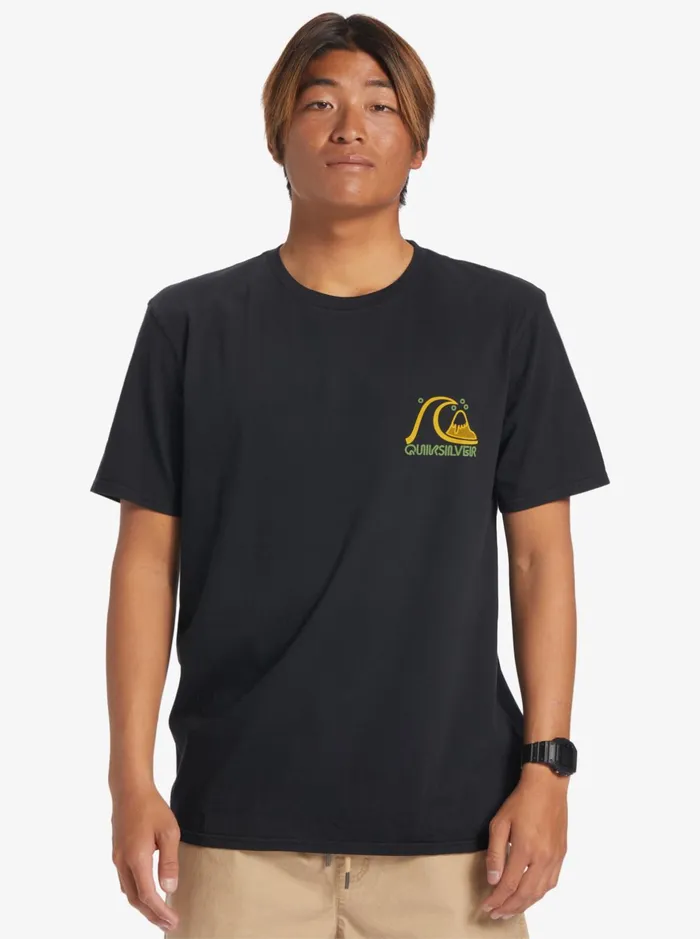 Tees Men Quiksilver Island Cap TShirt Black Tees Men Quiksilver Island Cap TShirt Black