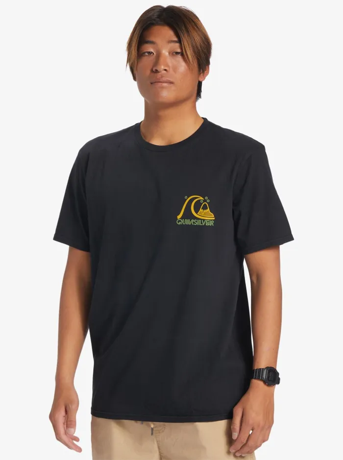 Tees Men Quiksilver Island Cap TShirt Black Tees Men Quiksilver Island Cap TShirt Black