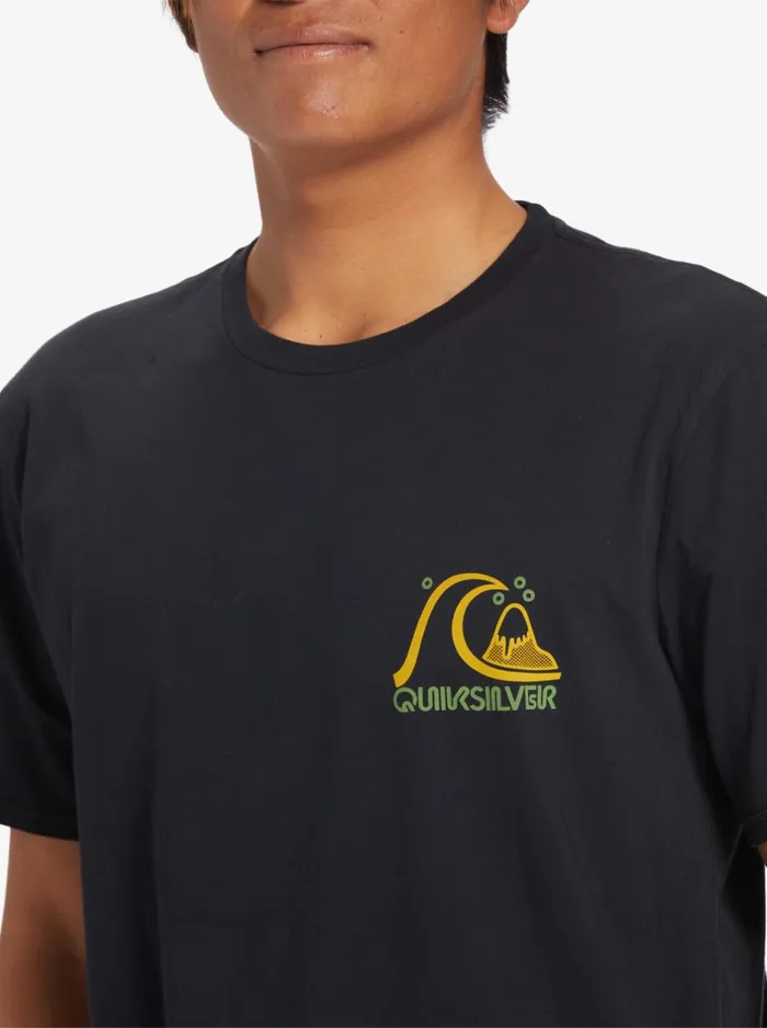 Tees Men Quiksilver Island Cap TShirt Black Tees Men Quiksilver Island Cap TShirt Black