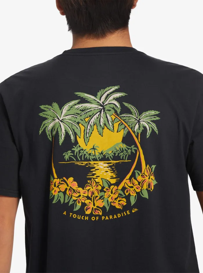 Tees Men Quiksilver Island Cap TShirt Black Tees Men Quiksilver Island Cap TShirt Black