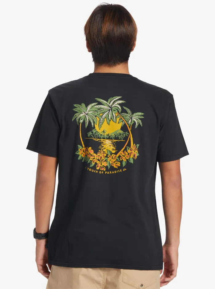 Tees Men Quiksilver Island Cap TShirt Black Tees Men Quiksilver Island Cap TShirt Black