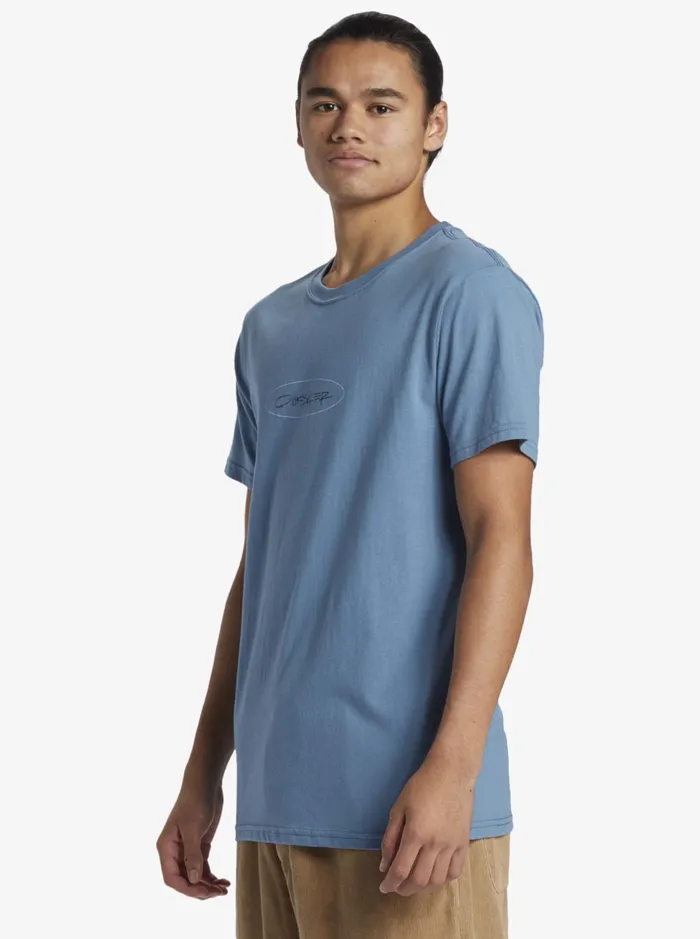Tees Men Quiksilver Level Up TShirt Aegean Blue Tees Men Quiksilver Level Up TShirt Aegean Blue