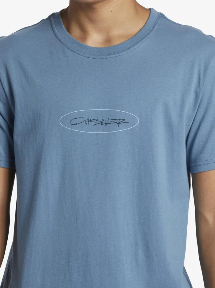 Tees Men Quiksilver Level Up TShirt Aegean Blue Tees Men Quiksilver Level Up TShirt Aegean Blue