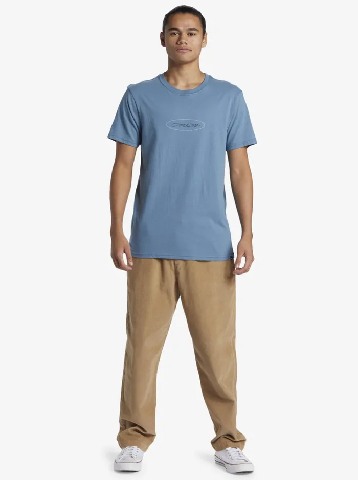 Tees Men Quiksilver Level Up TShirt Aegean Blue Tees Men Quiksilver Level Up TShirt Aegean Blue