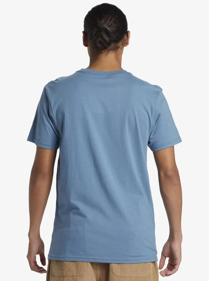 Tees Men Quiksilver Level Up TShirt Aegean Blue Tees Men Quiksilver Level Up TShirt Aegean Blue
