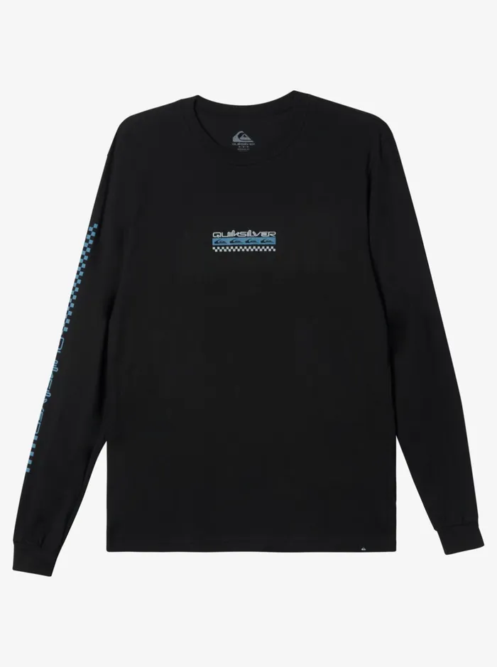 Tees Men Quiksilver Omni Check Turn Long Sleeve TShirt Black
