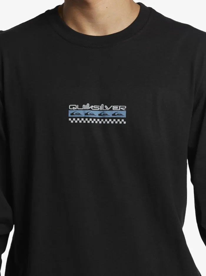 Tees Men Quiksilver Omni Check Turn Long Sleeve TShirt Black Tees Men Quiksilver Omni Check Turn Long Sleeve TShirt Black