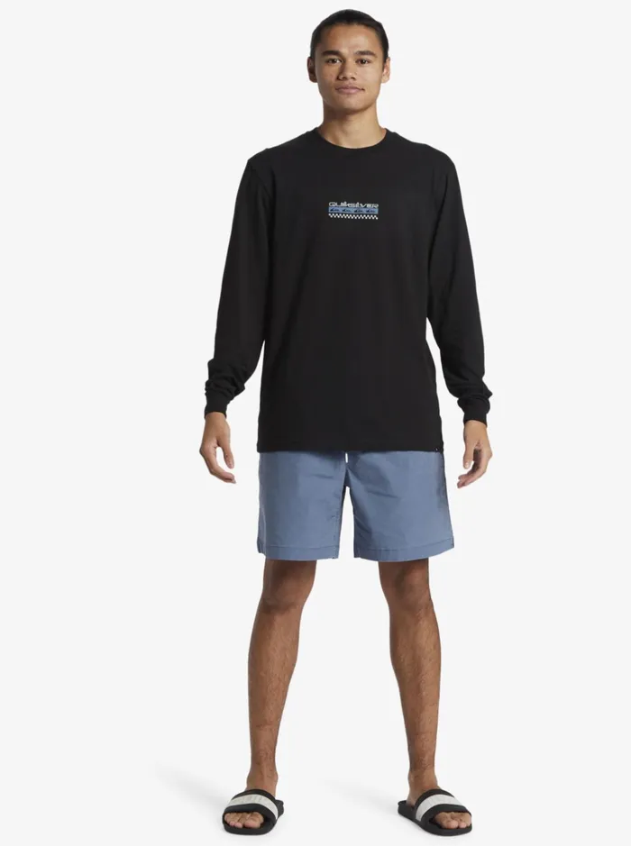 Tees Men Quiksilver Omni Check Turn Long Sleeve TShirt Black Tees Men Quiksilver Omni Check Turn Long Sleeve TShirt Black