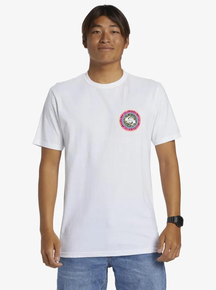 Tees Men Quiksilver Omni Circle TShirt White Tees Men Quiksilver Omni Circle TShirt White