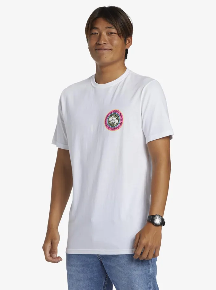 Tees Men Quiksilver Omni Circle TShirt White Tees Men Quiksilver Omni Circle TShirt White