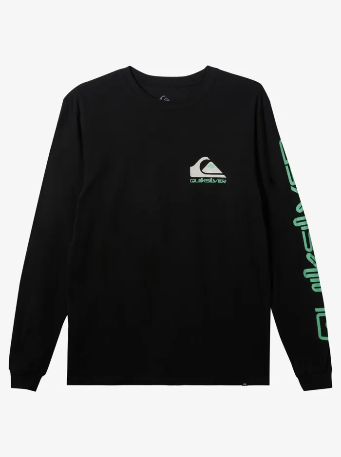 Tees Men Quiksilver Omni Logo Long Sleeve TShirt Black