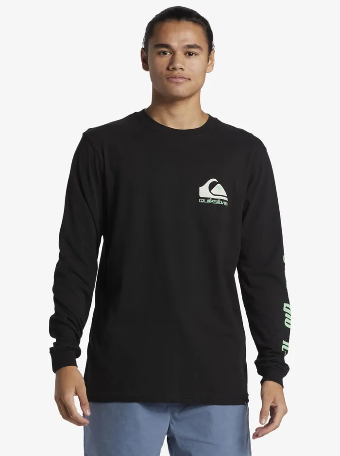 Tees Men Quiksilver Omni Logo Long Sleeve TShirt Black Tees Men Quiksilver Omni Logo Long Sleeve TShirt Black