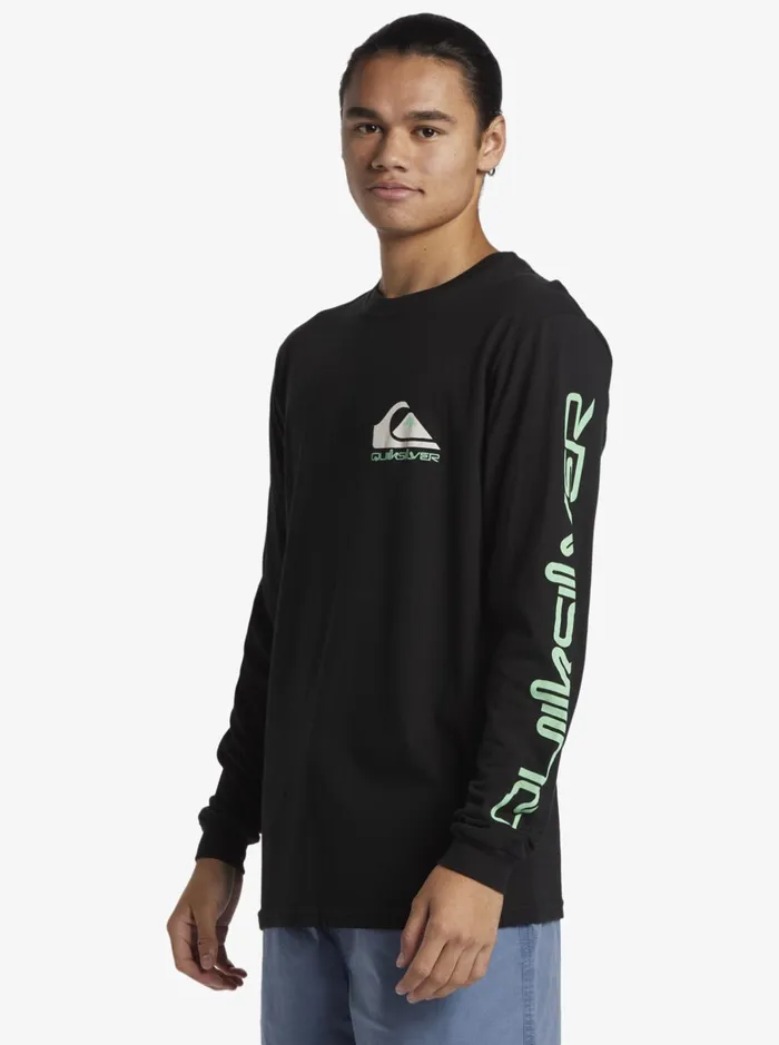Tees Men Quiksilver Omni Logo Long Sleeve TShirt Black Tees Men Quiksilver Omni Logo Long Sleeve TShirt Black