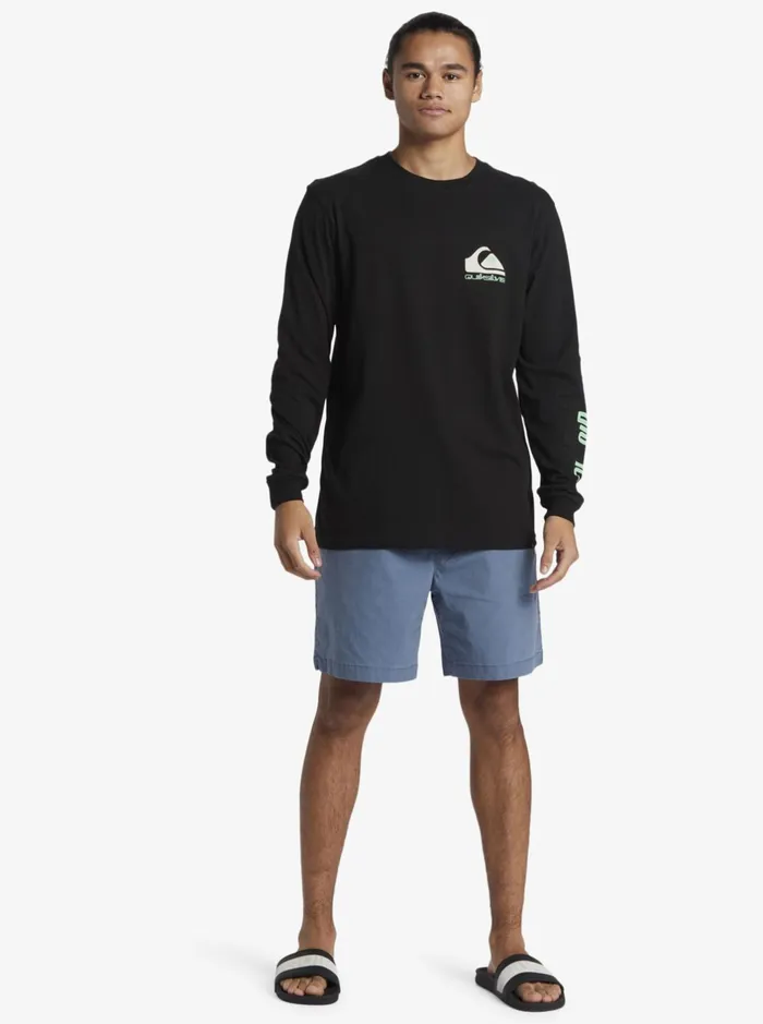 Tees Men Quiksilver Omni Logo Long Sleeve TShirt Black Tees Men Quiksilver Omni Logo Long Sleeve TShirt Black