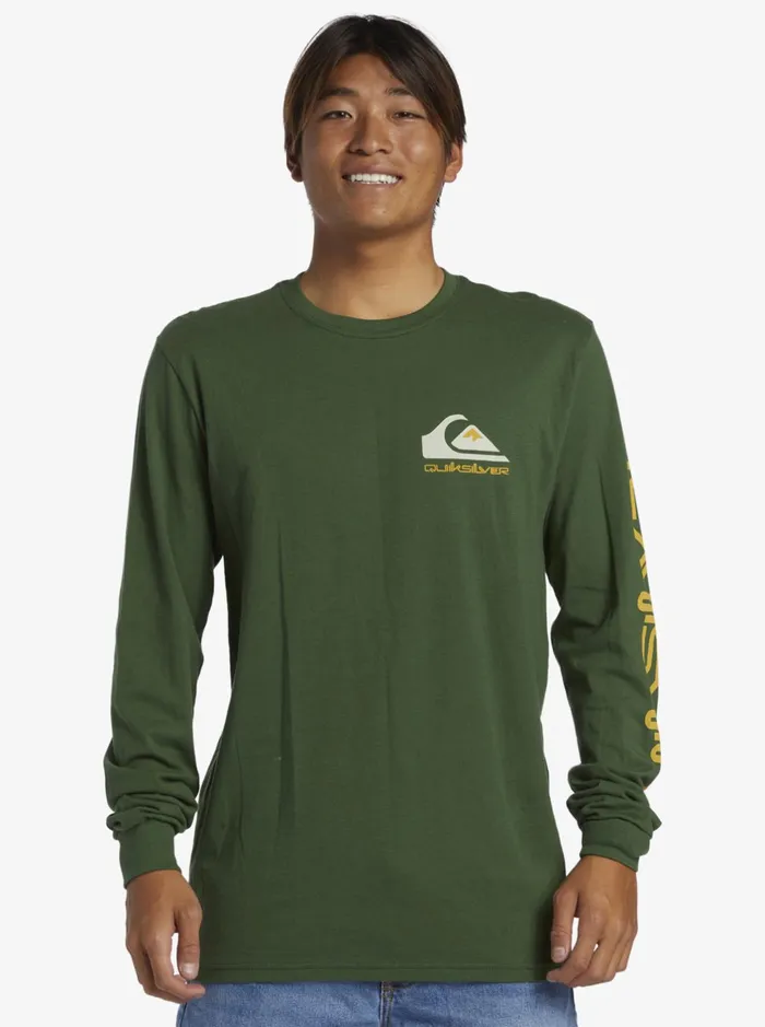 Tees Men Quiksilver Omni Logo Long Sleeve TShirt Greener Pastures Tees Men Quiksilver Omni Logo Long Sleeve TShirt Greener Pastures