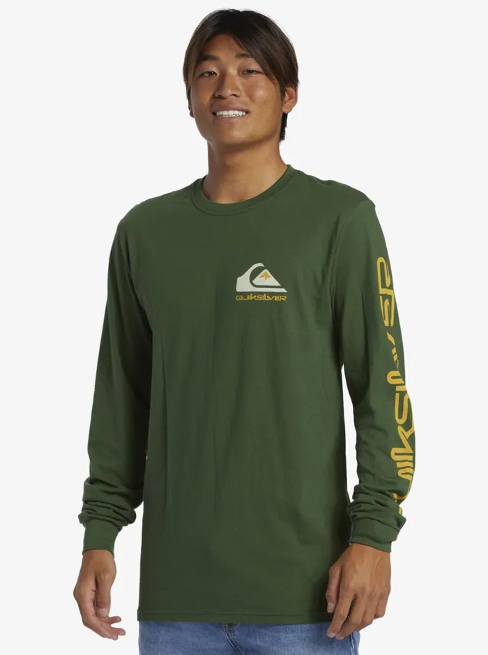 Tees Men Quiksilver Omni Logo Long Sleeve TShirt Greener Pastures Tees Men Quiksilver Omni Logo Long Sleeve TShirt Greener Pastures