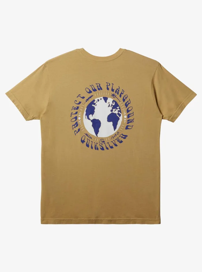 Tees Men Quiksilver Protect Our Playground TShirt Taos Taupe Tees Men Quiksilver Protect Our Playground TShirt Taos Taupe