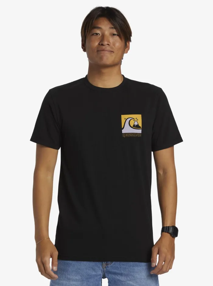 Tees Men Quiksilver Quik Blocks TShirt Black Tees Men Quiksilver Quik Blocks TShirt Black