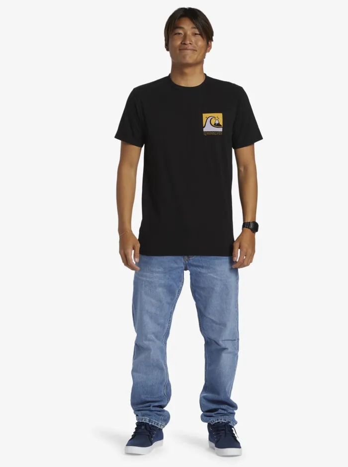 Tees Men Quiksilver Quik Blocks TShirt Black Tees Men Quiksilver Quik Blocks TShirt Black