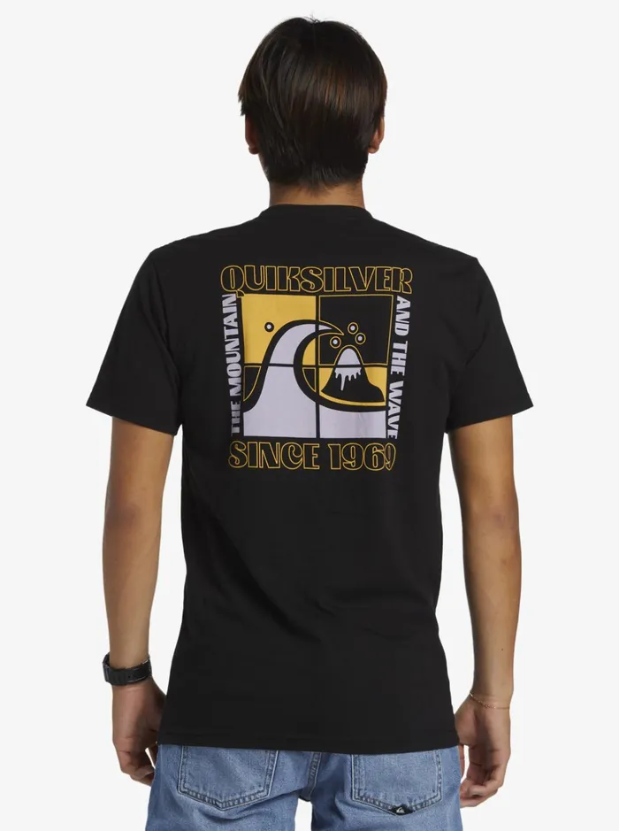 Tees Men Quiksilver Quik Blocks TShirt Black Tees Men Quiksilver Quik Blocks TShirt Black