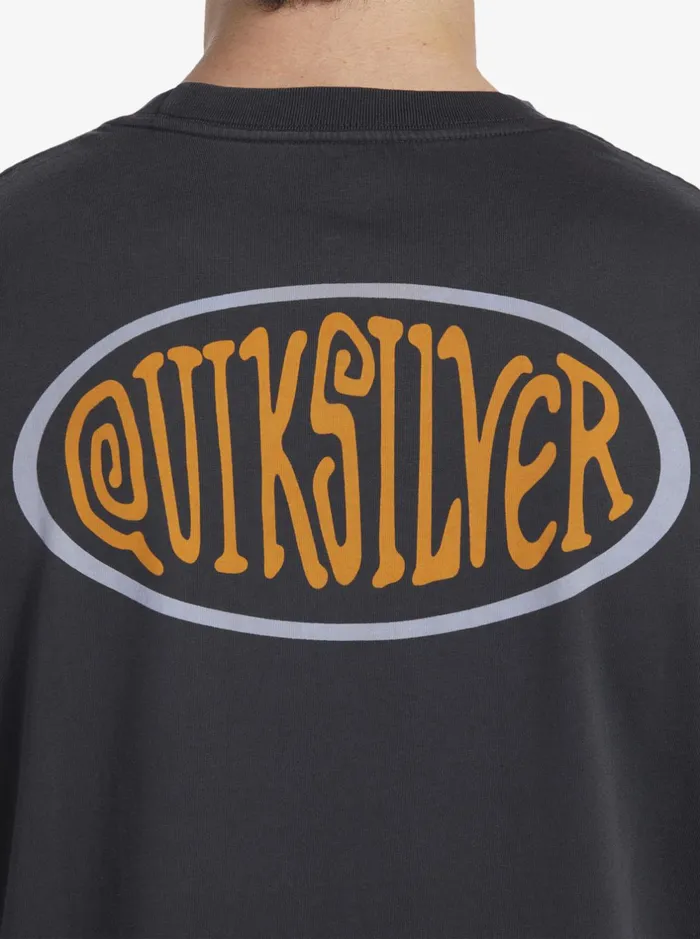 Tees Men Quiksilver Real Surfin TShirt Black Tees Men Quiksilver Real Surfin TShirt Black