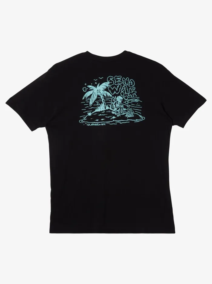 Tees Men Quiksilver Send Wax Mtz TShirt Black Tees Men Quiksilver Send Wax Mtz TShirt Black