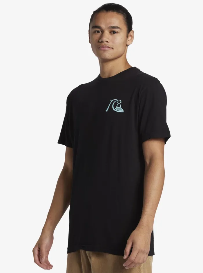 Tees Men Quiksilver Send Wax Mtz TShirt Black Tees Men Quiksilver Send Wax Mtz TShirt Black