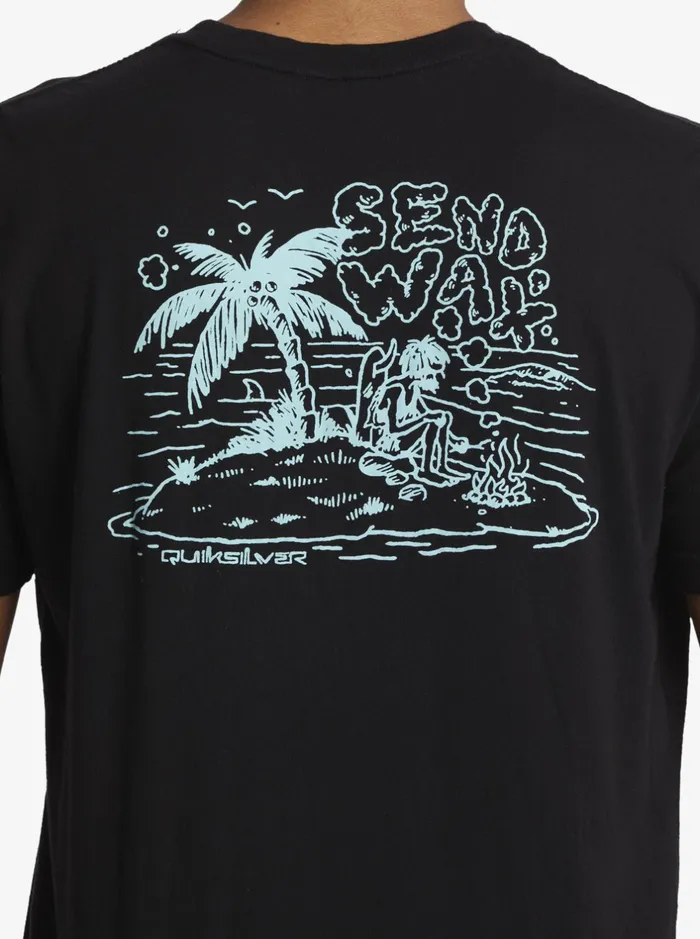 Tees Men Quiksilver Send Wax Mtz TShirt Black Tees Men Quiksilver Send Wax Mtz TShirt Black