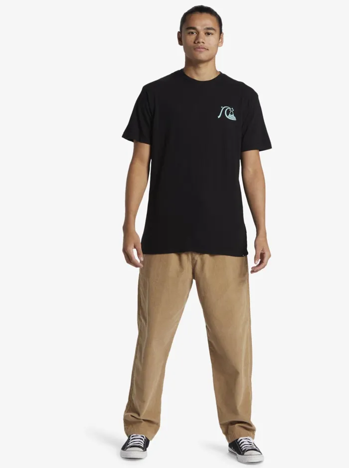 Tees Men Quiksilver Send Wax Mtz TShirt Black Tees Men Quiksilver Send Wax Mtz TShirt Black