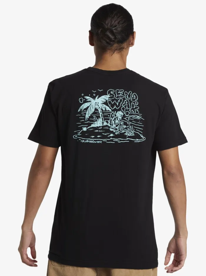 Tees Men Quiksilver Send Wax Mtz TShirt Black Tees Men Quiksilver Send Wax Mtz TShirt Black