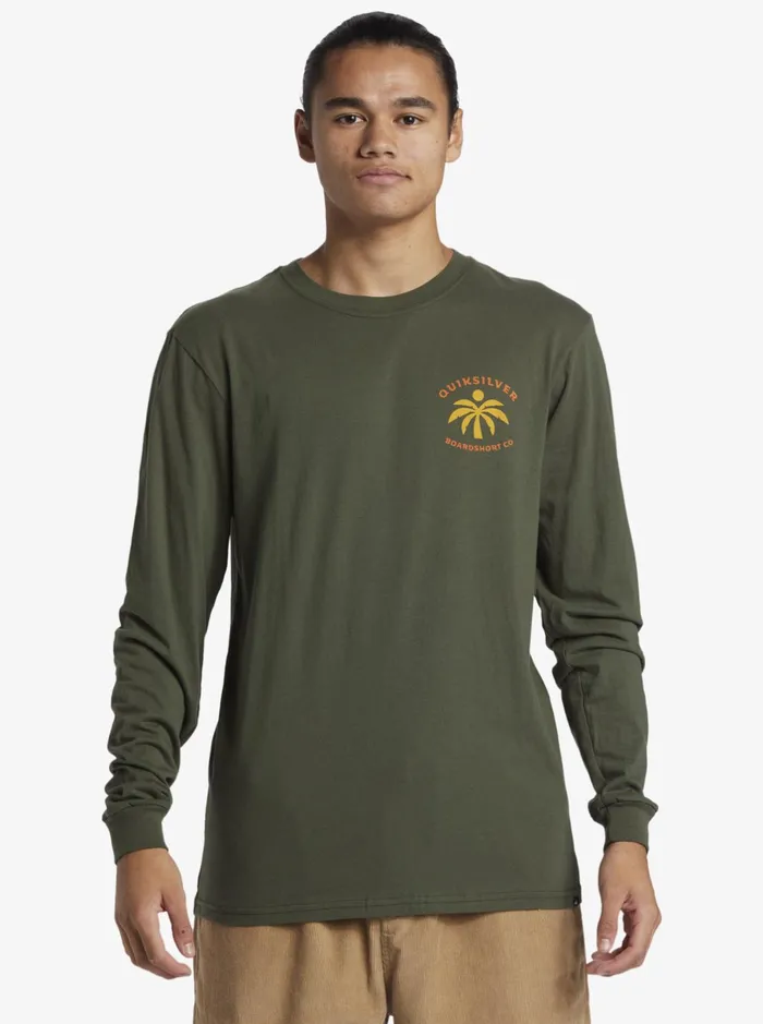 Tees Men Quiksilver Solo Arbol Long Sleeve TShirt Climbing Ivy