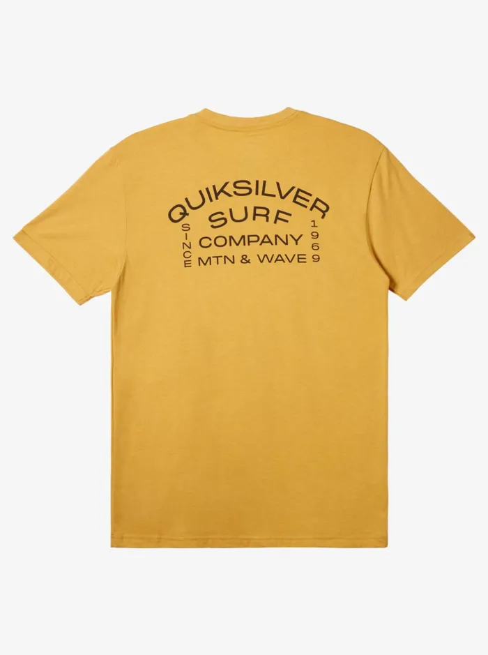 Tees Men Quiksilver Surf Lockup TShirt Bright Gold Heather Tees Men Quiksilver Surf Lockup TShirt Bright Gold Heather