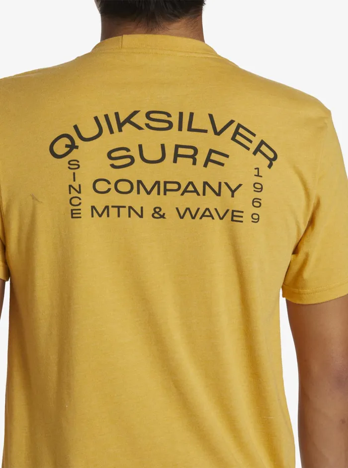 Tees Men Quiksilver Surf Lockup TShirt Bright Gold Heather Tees Men Quiksilver Surf Lockup TShirt Bright Gold Heather