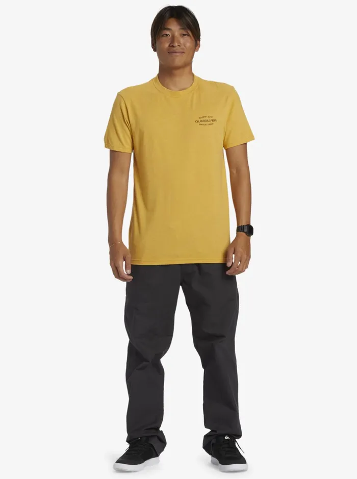 Tees Men Quiksilver Surf Lockup TShirt Bright Gold Heather Tees Men Quiksilver Surf Lockup TShirt Bright Gold Heather