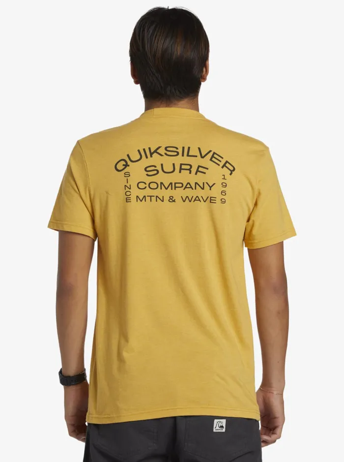 Tees Men Quiksilver Surf Lockup TShirt Bright Gold Heather Tees Men Quiksilver Surf Lockup TShirt Bright Gold Heather