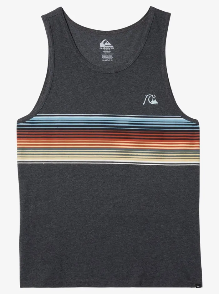 Tees Men Quiksilver Swell Vision Tank Mj0 TShirt Charcoal Heather