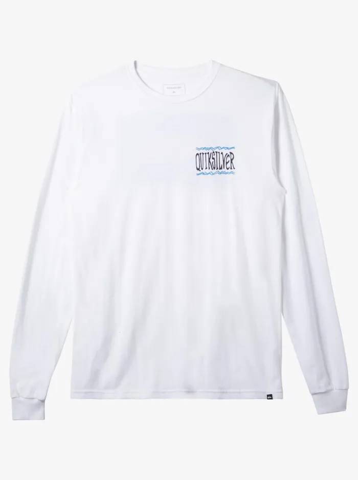 Tees Men Quiksilver Taking Roots Long Sleeve TShirt White