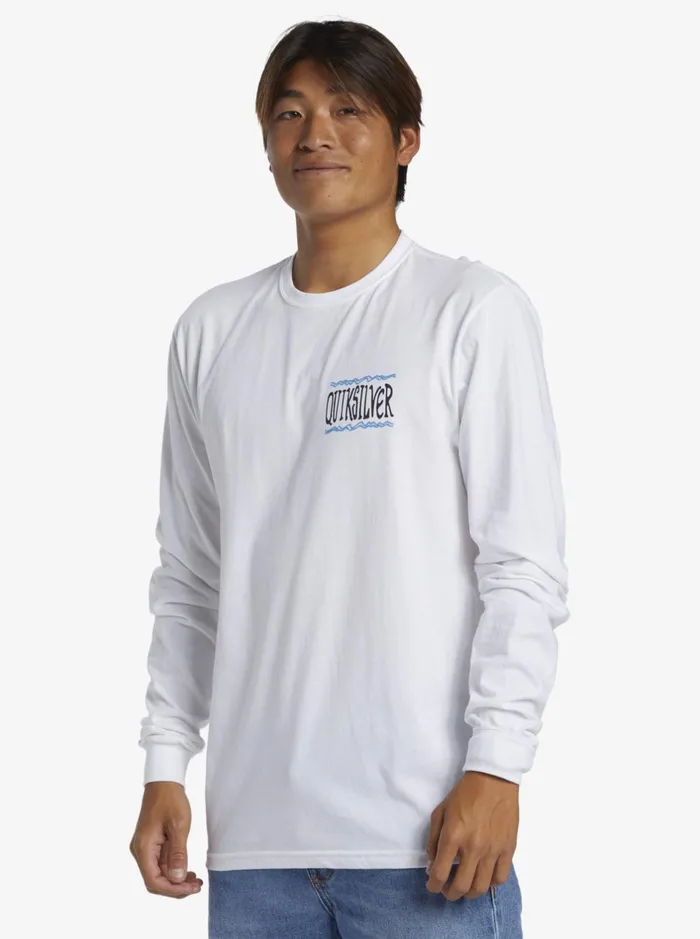 Tees Men Quiksilver Taking Roots Long Sleeve TShirt White Tees Men Quiksilver Taking Roots Long Sleeve TShirt White