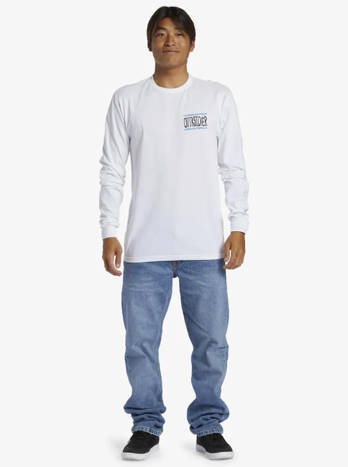 Tees Men Quiksilver Taking Roots Long Sleeve TShirt White Tees Men Quiksilver Taking Roots Long Sleeve TShirt White