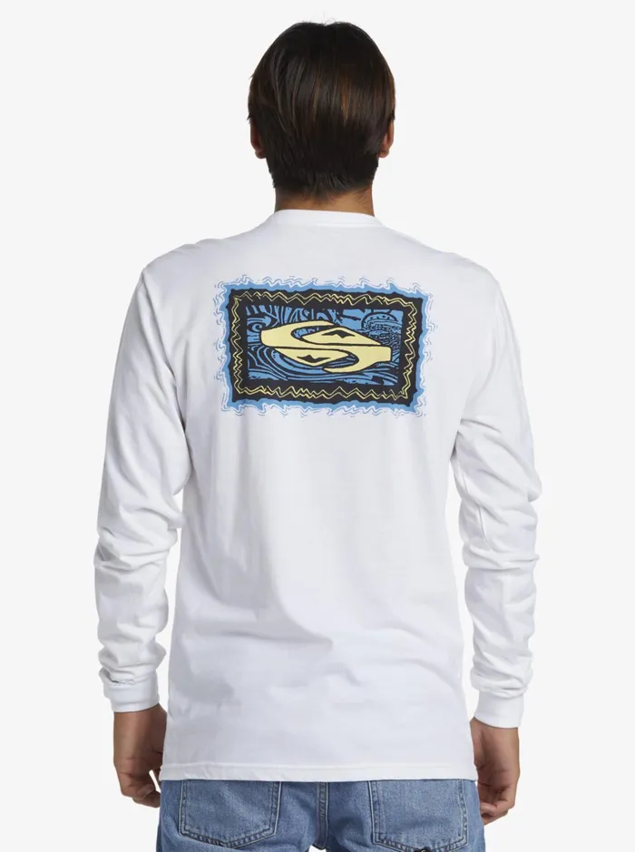 Tees Men Quiksilver Taking Roots Long Sleeve TShirt White Tees Men Quiksilver Taking Roots Long Sleeve TShirt White