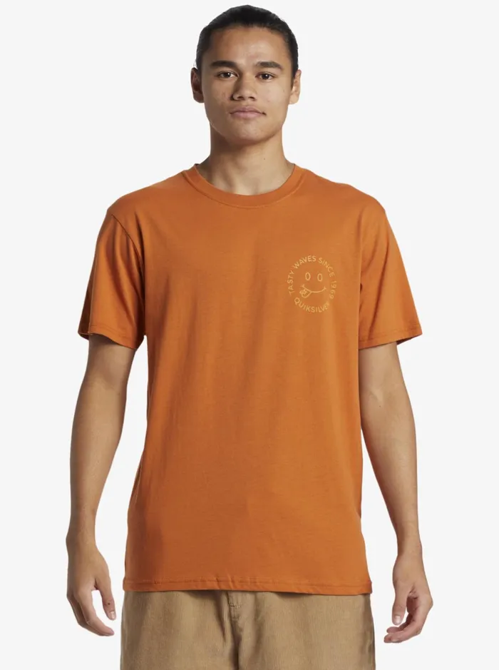 Tees Men Quiksilver Tasty Waves TShirt Mango Tees Men Quiksilver Tasty Waves TShirt Mango
